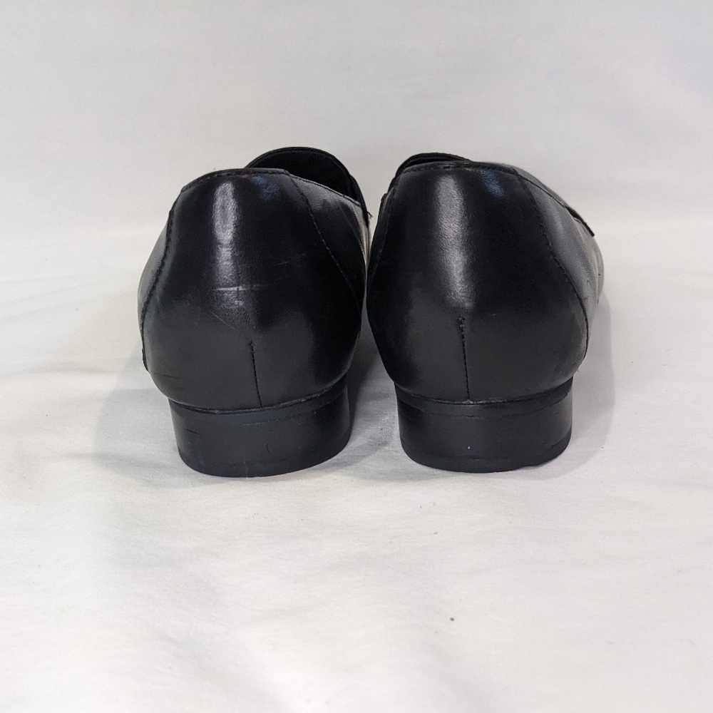Clarks Unstructured Black Leather Penny Loafers Size 7 - Picture 12 of 13